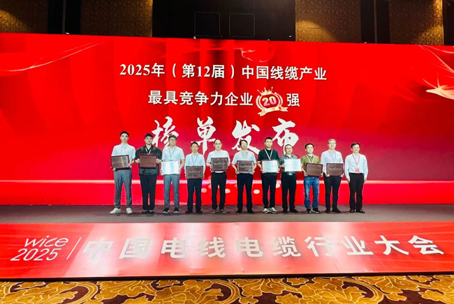 連續5年！VR彩票榮膺中國線纜行業20強、廣東線纜行業前3強