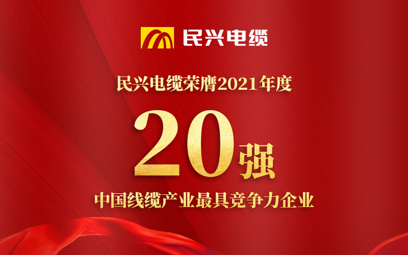 VR彩票榮膺 “2021年度中國線纜產(chǎn)業(yè)最具競爭力企業(yè)20強”！
